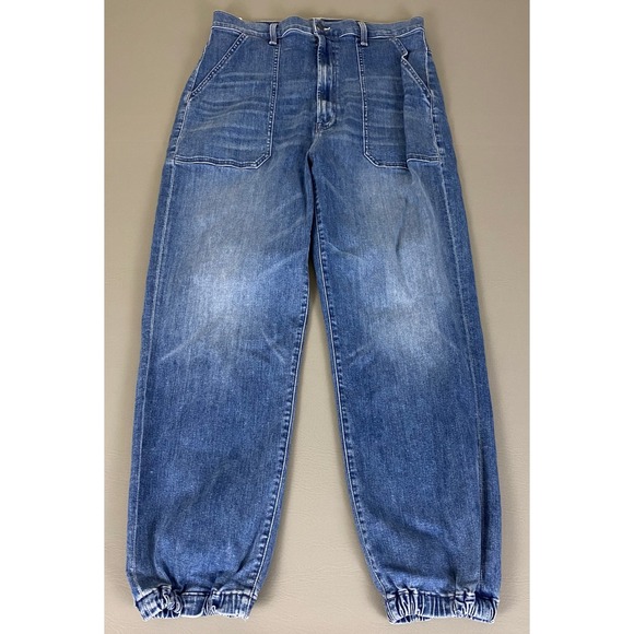 Mother Wrapper Patch Springy Ankle Jeans Women's Size 34 Blue Denim Casual - Picture 1 of 14